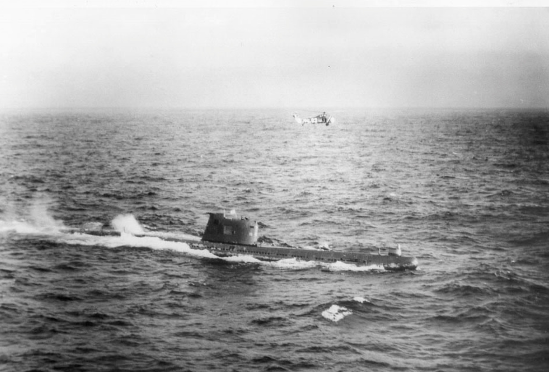 Soviet submarine B-59, forced to the surface by U.S. Naval forces in the Caribbean near Cuba